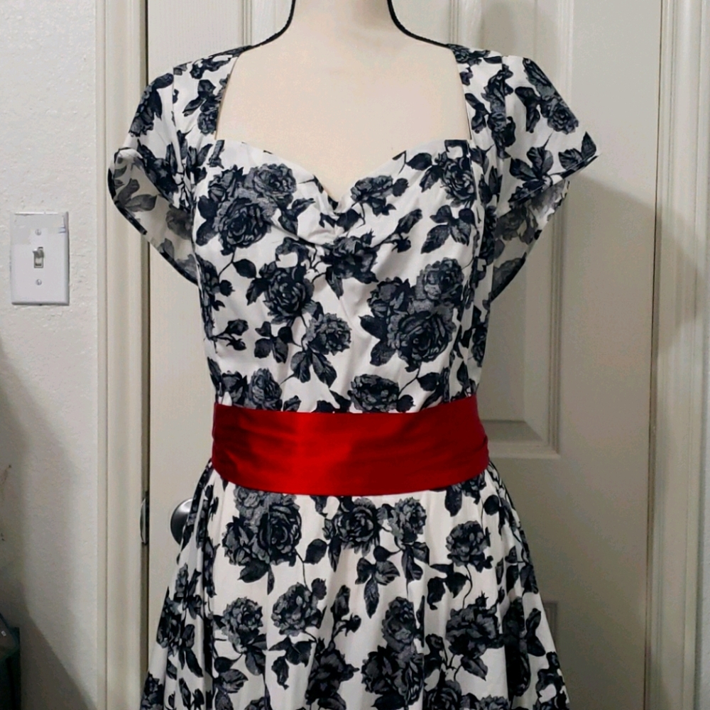 Rose dress, vintage style, plus size